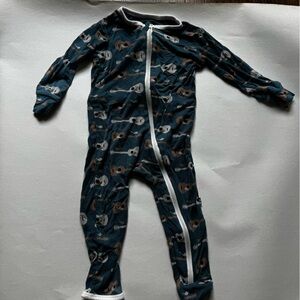 Kickee Pants Blue and White Footies Cozy One Piece